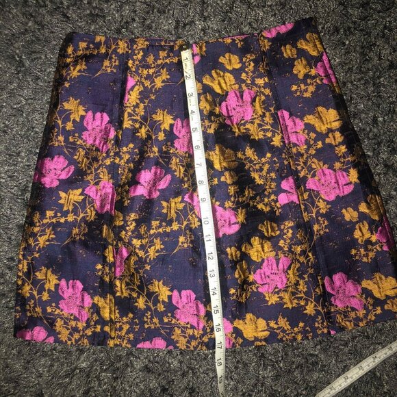(Small) Anthropologie Leith Womens Mini Skirt Oriental Floral Asian Inspired - Picture 5 of 7